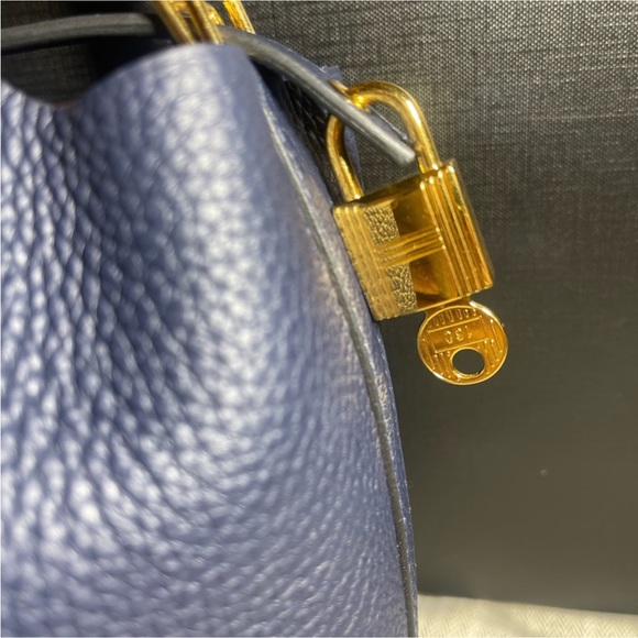 HERMES Bleu Nuit Clemence Picotin 18 Gold Hardware - Picture 9 of 12